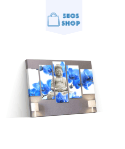 Image de Bouddha avec une fleur bleue | Diamond Painting | Peinture Diamant